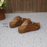 2025 New Slippers Thick Bottom Hollow Slope With Large Size Flip-Flop Women's Shoes Fish Mouth