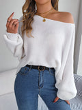 Shooting 2025 Autumn And Winter Casual Relaxation Solid Color Bat Sleeve Sweater Women's