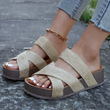 Casual Cool Drag Women 2025 New Slippers Flat Bottom One Word Cross Sandals Women