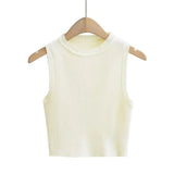 Summer New Top Sleeveless Short Knitted Vest Female