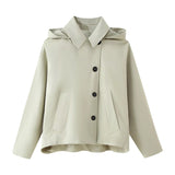 Women's Clothing Explosion Fashion Casual Style Hooded Coat Short