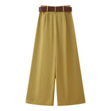 Summer New Women's Gold Button Dress Silk T-Sense Trousers Suit