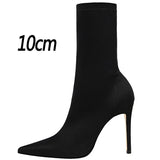 Shoes Women Boots Fashion Ankle Boots Pointed Toe Stretch Boots Autumn Stiletto Socks Boots High Heels Ladies Shoes