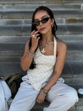 Sexy Hottie Irregular Knitted Sling Vest Women In Summer With The Beauty Of The Back Design
