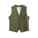 Women's Linen-Blend Vests In Spring And Summer 2025S + Shorts Sets Of Trendy