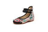 Zingj Shoes National Wind Retro Plate Buckle Embroidered Cloth Shoes Spring And Autumn Linen Round Head Women's Single Shoes Mother Shoes Wedding