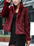 Women's Winter Warm Imitation Kite Rabbit Wool Coat Plush Collar Imitation Fur Short