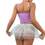 Sex Lingerie Lace Pearl Brae Short Skirt Thong Three