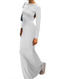 2023 Fashion Sexy Women Backless Long Sleeve Dress Fishtail Hem Solid Color Party Dress Beach Club Streetwear