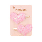 Glitter Cartoon Cartoon Love Heart Crown Hair Clips For Girls Handmade Hairpins Boutique Barrette Kids Hair