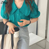 Women Lovely Ins Clothing Elegant Fashion Solid Straight Summer Young Ladies All-match Street Wear Korean Style