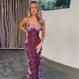 Zingj Summer Women's Vintage Print Premium Slip Dress Evening