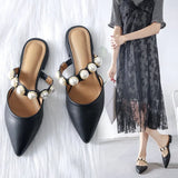 Flat-soled Slippers Female Summer 2019 New Style Slippers Female Retro-style Slippers with Rough heels and Low
