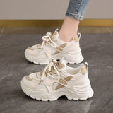Cake Old Dad Shoes Women In The Autumn Of 2025 New Korean Version Of Thick-Soled High-Heeled Running Shoes Retro Coloring Student Casual
