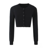 New Single-Breasted Cardigan Sweater With Buttocks A-Shaped Knitted Half