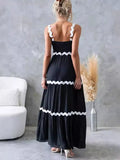 Women's Solid Dress Lace Sling Splicing Bra Oversized Swing