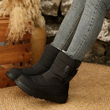 New Cloth In The Barrel Of Snow Boots Women's High-Top Waterproof Cotton Shoes Casual Short Cylinder Plus Velvet Large Cotton Boots