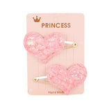 Glitter Cartoon Cartoon Love Heart Crown Hair Clips For Girls Handmade Hairpins Boutique Barrette Kids Hair