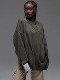 Wind White Label Decoration Rotten Sweater Women Lazy Wind Loose Long-Sleeved Hot Girls Autumn And Winter Clothes