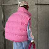Color Lunch Break Bread Cotton Clothes High-End Zipper Cardigan Warm Fashion Hot Single Vest Sleeveless