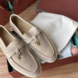 Shoes Women 2025 Spring And Autumn New Tuxedo Buckle Lazy Shoes Anti-Slip Casual Sole Single