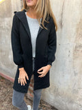 2025 Solid Color Casual Hairs Pocket Hooded Jacket Jacket