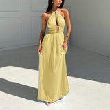 Women's New Hanging Neck Emptiness Body Folding