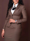 And Autumn 2025 New Women's Fashion Professional Composite Long Sleeve Suit Packed Cock Dress