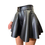 Zingj Women's 2024 New High-Waist Pu Leather Pants Skirt Show Thin Hot Girl Fashion Short Skirt Leather Pants Hot