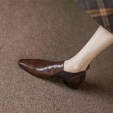 Single Shoes Children, Thick Heel, Deep Mouth, British Small Single Shoes, One Foot Pedal Square-Headed Loafers 2025 New Commuter