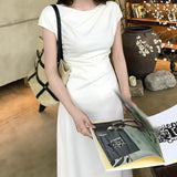 Art Angryal Intellectual Design Sense Of Small Simple Short-Sleeved Dress Women's Summer Short