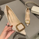 High-Heeled Shoes Temperament Tip 2025 Autumn New Fashion Folded Side Light-Mouthed Fine Heel Single Shoe
