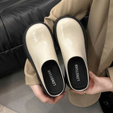 Version Of The Baotou Half Drag Woman 2025 Spring New Pine Cake Thick-Sed Muller Shoes Small Man To Increase The Lazy Cold