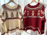 Bear Christmas Print Sweater- Outfit