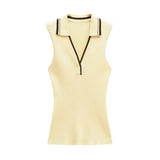 Women's 2025 Summer New Fashion Sleeveless POLO Collar Sports Polo Shirt