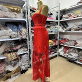 Dress With Evening Dress Dress Red Dress Lace Sexy