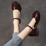 Leather Hollow Sandals Women's Flat Summer New Retro Art Leisure Single Shoes Breathable Shallow Mother