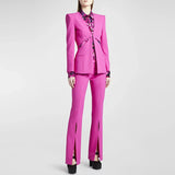 Fashion New Famous Temperament Hollow Without A Collar Suit Jacket To Open The