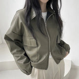 Vintage Big Pocket Oversized Zip Up JacketOutfit
