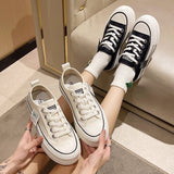 Version Of Thick-Soled High-Span Shoes Women 2025 Summer New Loose Cake Bottom Small White Shoes With Canvas Women's