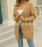 Long Coat Women's Long Dress Long Female Solid Color Mah-Button Cardigan Long-Sleeved British