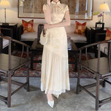 New Products Slim And Gentle And Comfortable With Fashion Noble Gold Cheongsam Dress Female Summer Temperament