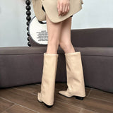 2025 New Sharp Head Thick And Long Trouser Boots Children Net Red Fashion High Boots High Boots High Fashion