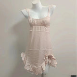 Women's Sexy Sweet Sling Lotus Loaf Swinging Pyjamas High-Ended Nest Face To The Waist Of The Thin Back Pajamas