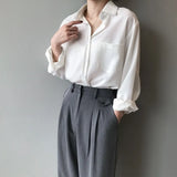 Vintage Blouse Women Autumn Long Sleeve Shirt Women Korean Style Loose Casual White Tops Solid Elegant Blusas All