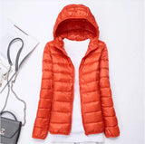 Autumn Winter New Super Light Female Light Hooded Down Jacket Light Female Slim To Add Large Size Light Coat Tide-Outfit