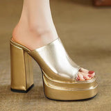 Ultra-High And Waterproof Table Slippers Coarse And Short Side Of The Show A Word High-Sight Cool Drag