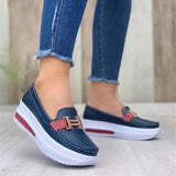 Thick-Soled Women's Shoes 2025 New Casual Single-Shoe Women's Metal Buckle Lazi Shoes Lefu