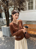 Xixi 2025 Autumn White Label New Temperament Lace V Word Collar Shirt Lady Set Top Dress Woman