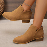 Large-Dish-So-Skin Boots Women's Pointed Zippers And Ankle Boots Women's Zippers And Ankle